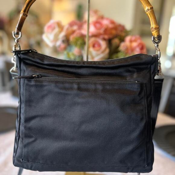 Gucci vintage black nylon bamboo - Picture 1 of 8